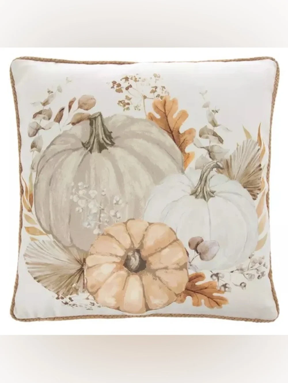 Pumpkins & Leaves Pillow Cover